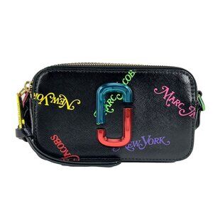 NEW Marc Jacobs The Snapshot New York Crossbody Bag Black Leather Handbag Purse
